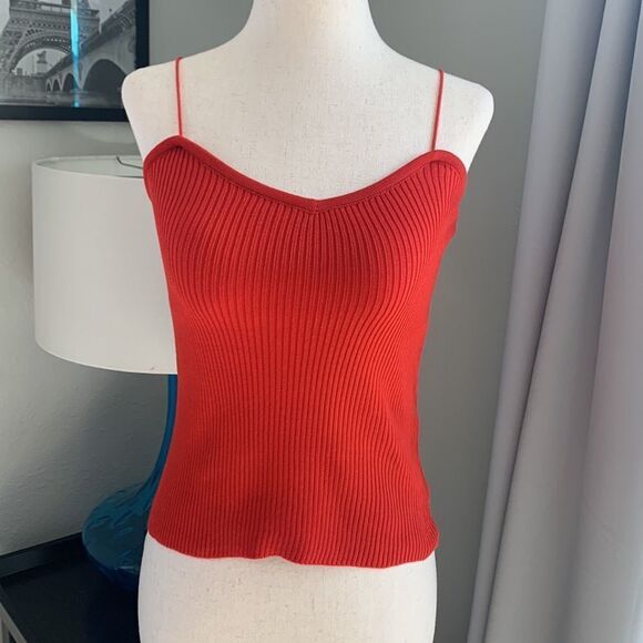 Spaghetti strap cami ribbed knit one size xs/small - Picture 5 of 10